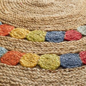 Little Miss Daisy Jute Rug Multi And Natural
