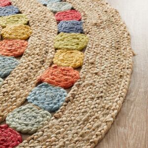 Little Miss Daisy Jute Rug Multi And Natural