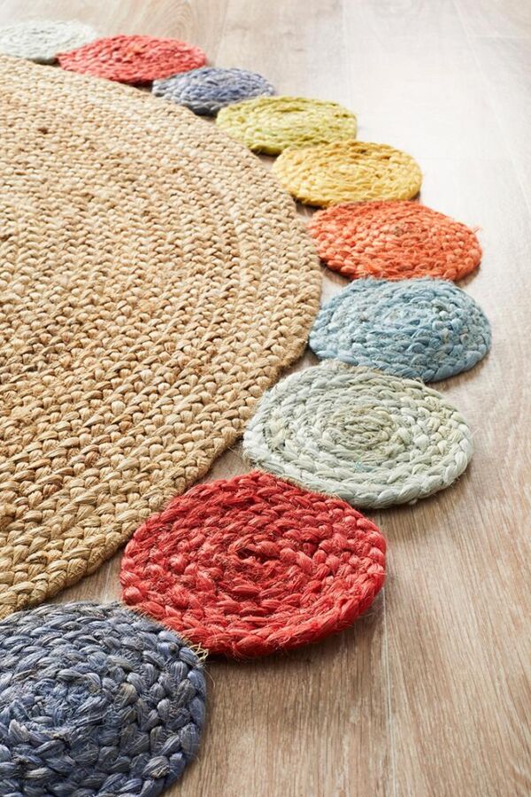 Miss Daisy Jute Rug Multi, Natural
