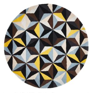 Crystal Designer Wool Blue Rug