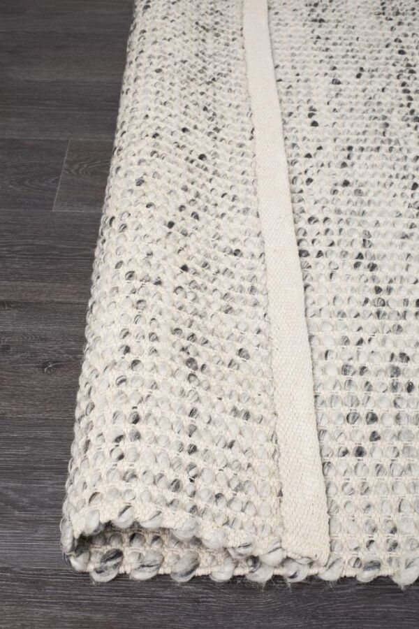 Natural Double Sided | Wool Area Rug | Colour Grey Natural