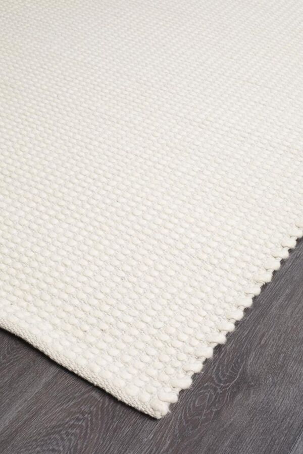 Natural Double Sided Wool Area Rug | Colour White Natural