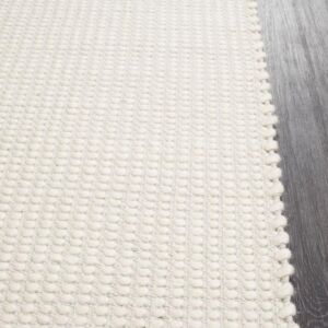 Natural Double Sided Wool Area Rug | Colour White Natural