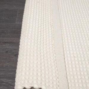 Natural Double Sided Wool Area Rug | Colour White Natural