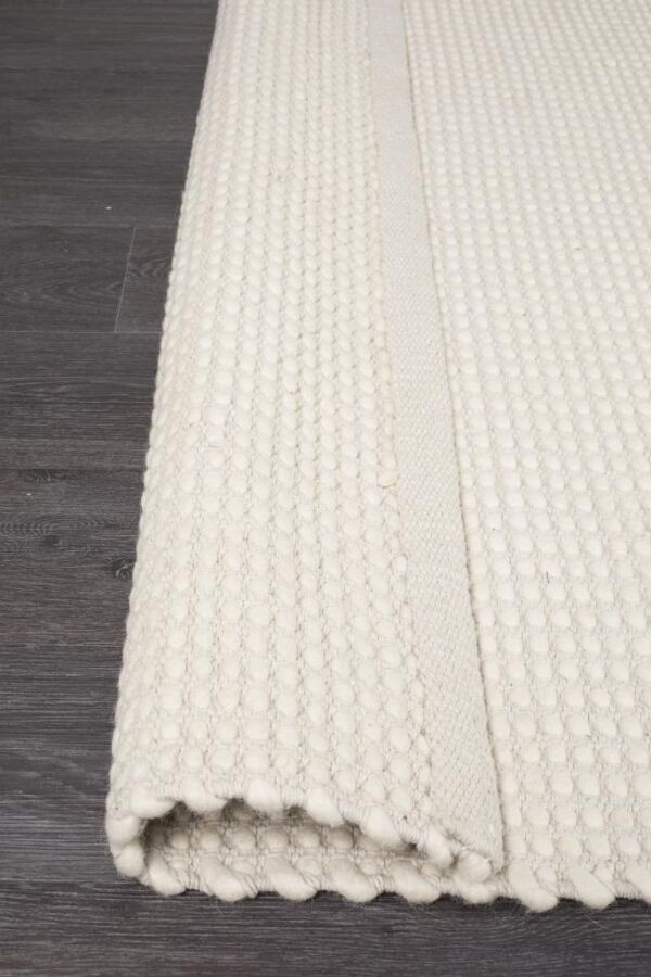 Natural Double Sided Wool Area Rug | Colour White Natural