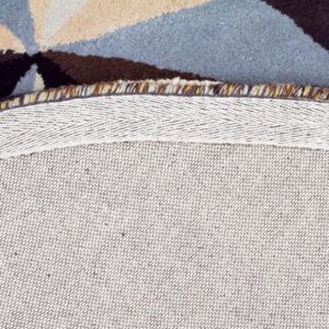 Blue Crystal Designer Wool Blue Rug