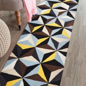 Crystal Designer Wool Blue Rug