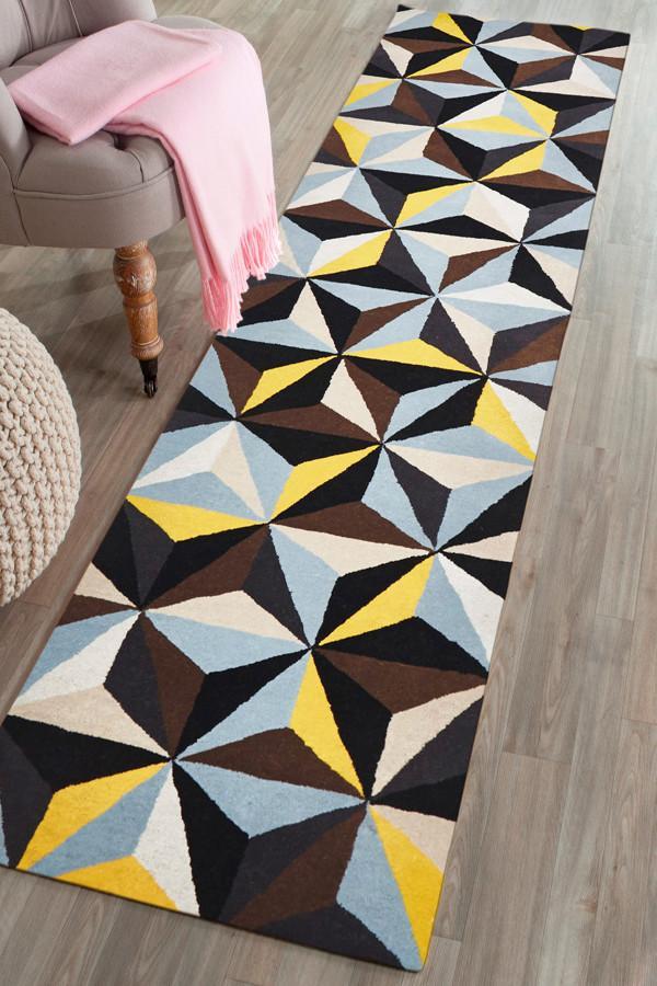 Crystal Designer Wool Blue Rug