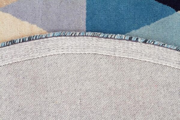 Multi Gem Stone Designer Wool Blue Rug