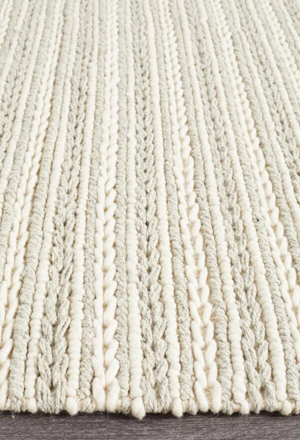 Grey Hellena Braided Grey Felted Wool Rug