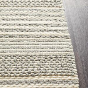 Silver Hellena Braided Silver Felted Wool Rug