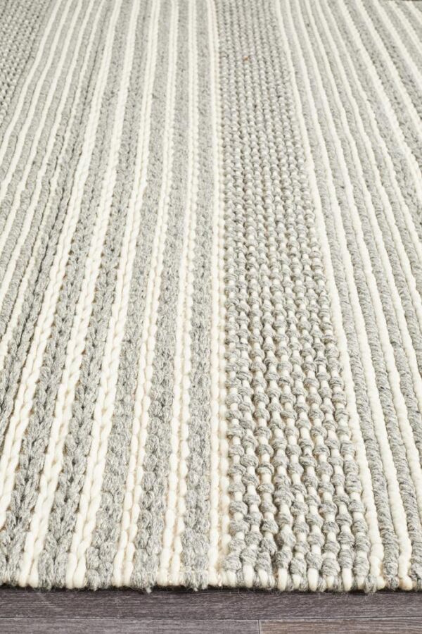 Silver Hellena Braided Silver Felted Wool Rug