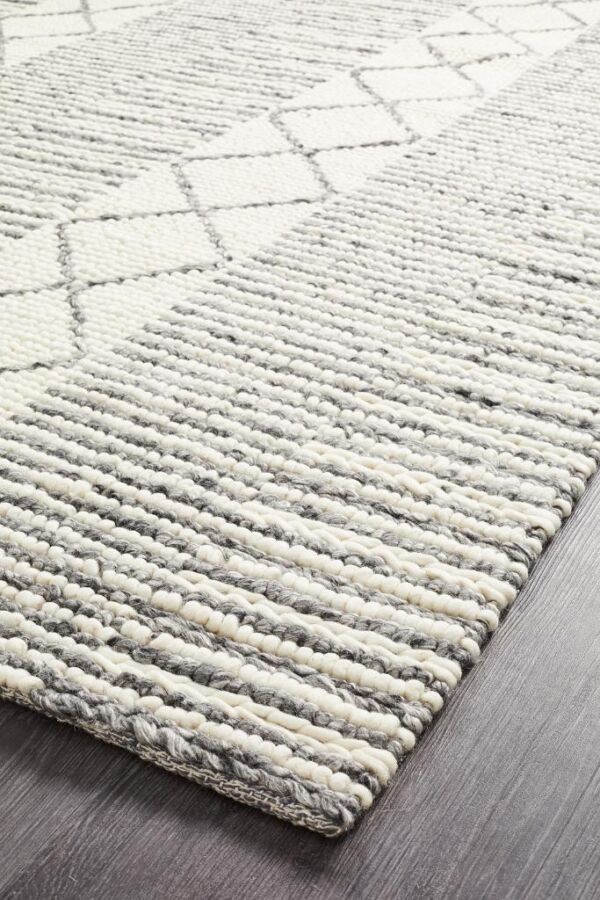 Grey Braided Colour Grey Flatweave Wool + Viscose Rug Carpet Capers