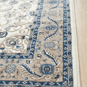 White Traditional Rug | Colour White With Beige Border