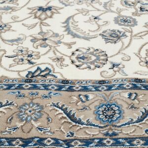 White Traditional Rug | Colour White With Beige Border