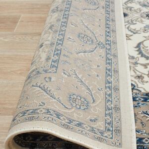 White Traditional Rug | Colour White With Beige Border