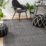 Cloud Black Cotton Rayon Rug