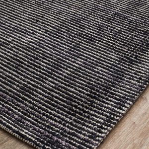 Cloud Black Cotton Rayon Rug