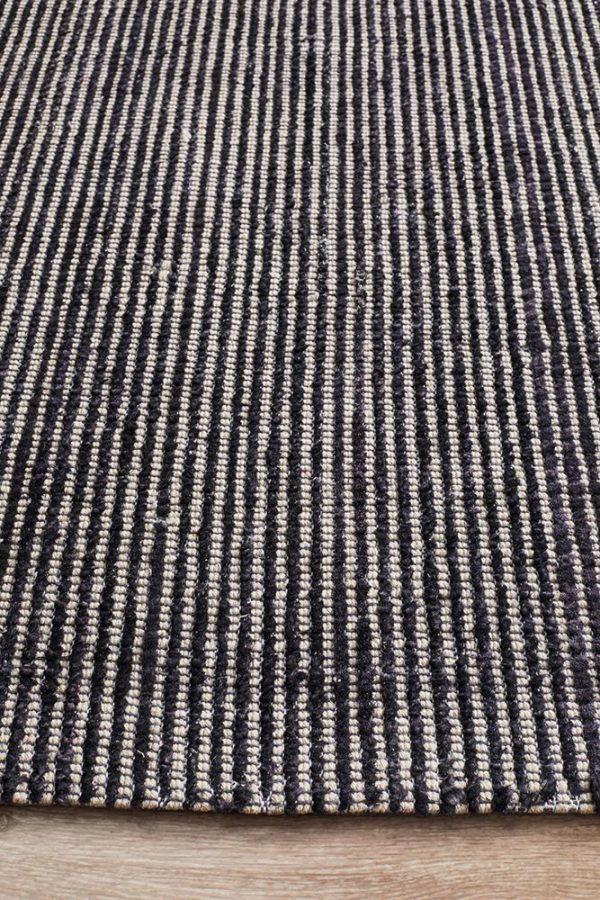 Cloud Black Cotton Rayon Rug