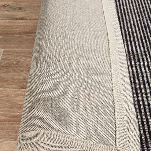 Cloud Black Cotton Rayon Rug