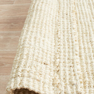Chunky Natural Fibre Barker Rug Texture Both Sides