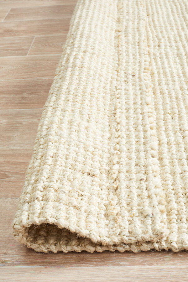 Chunky Natural Fibre Barker Rug Texture Both Sides