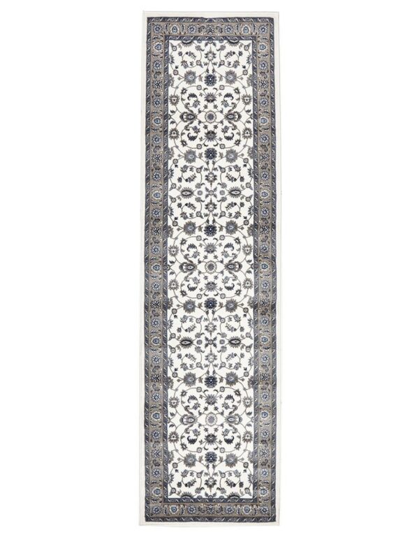 Classic White With Beige Border Rug Hall Runner