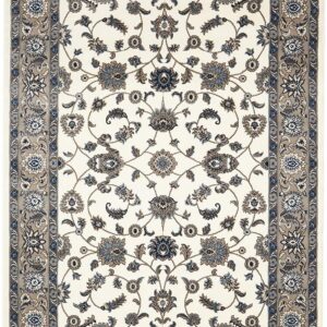 Classic White With Beige Border Rug Profile