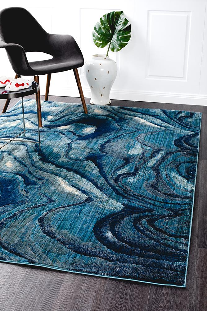 Waves Design Rug Carpet Capers Awash with Colour