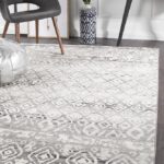 Dark Grey Tribal Flooring Rug