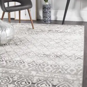 Dark Grey Tribal Flooring Rug