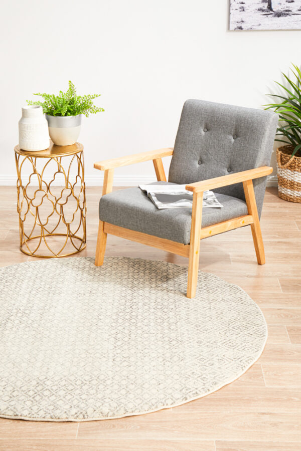 Diamond Grey Transitional Rug round
