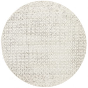 Diamond Grey Transitional Rug round full view