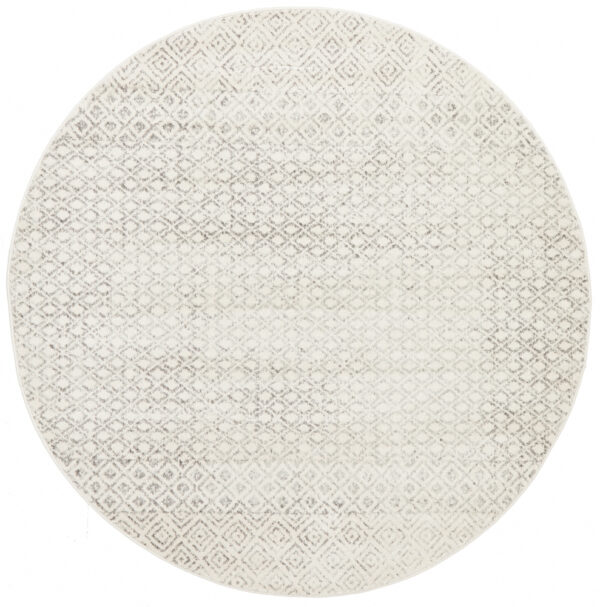 Diamond Grey Transitional Rug round full view