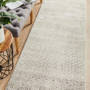 Diamond Grey Transitional Rug runner