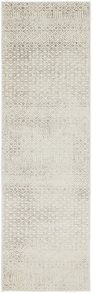 Diamond Grey Transitional Rug runner full view