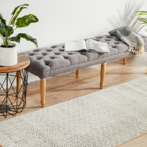 Diamond Grey Transitional Rug runner side view