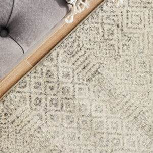 Diamond Grey Transitional Rug runner top view