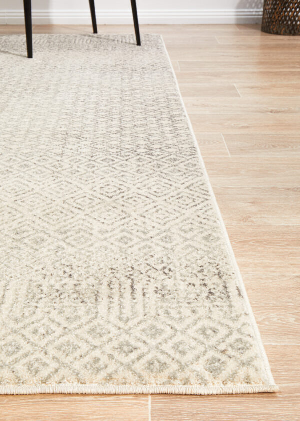 Diamond Grey Transitional Rug side view