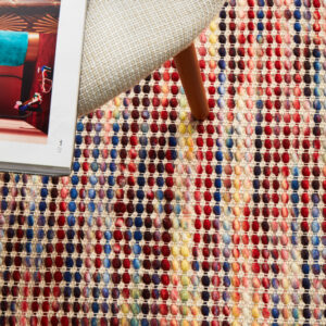 Double Sided Wool Area Rug Close up Profile