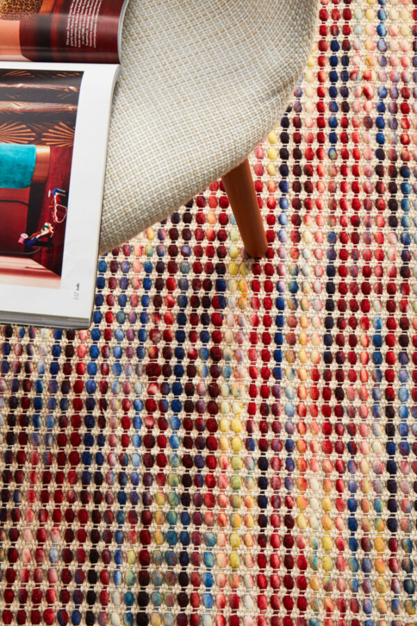 Double Sided Wool Area Rug Close up Profile