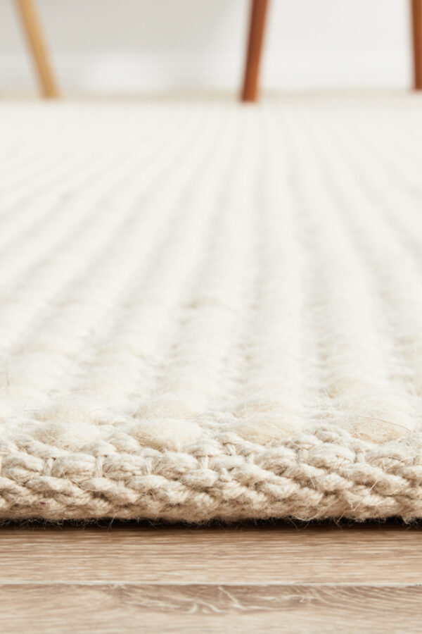 Double-Sided Wool Area Rug Side View
