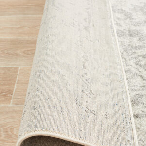 Backing of Dream White Silver Rug