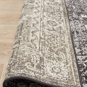 Grey Faded Grey Rug