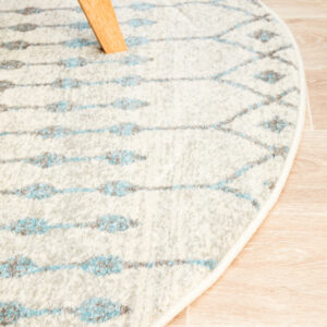 Slate White Transitional Rug side of round rug