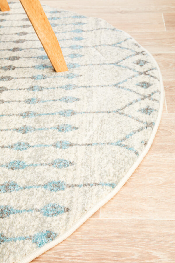Slate White Transitional Rug side of round rug