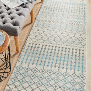 Slate White Transitional Rug runner
