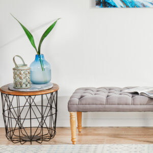 Slate White Transitional Rug front of runner