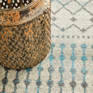 Slate White Transitional Rug top of runner
