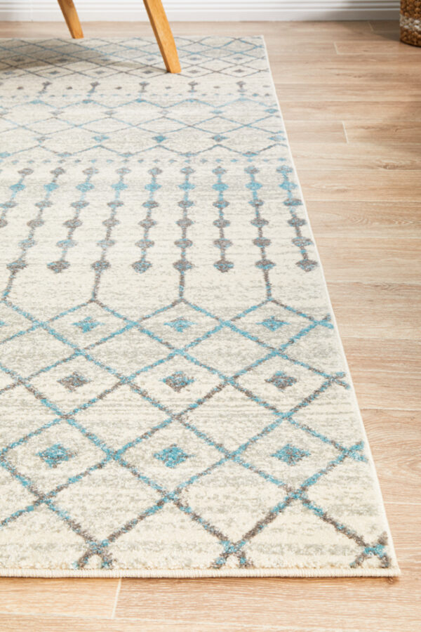 Slate White Transitional Rug side view